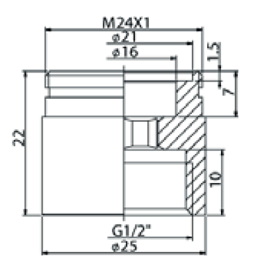 RIDUZIONE PER AERATORE M.24 X 1/2"F