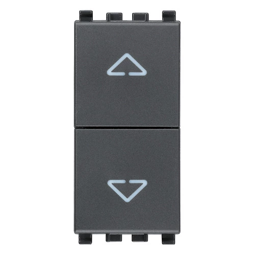 PULSANTE DOPPIO INTERBLOCCATO NO+NO 10A EIKON GRIGIO