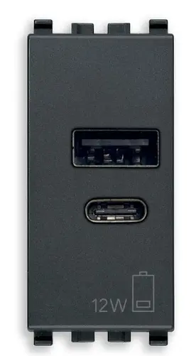 PRESA USB A+C 5V 2,4 A 12W EIKON GRIGIO