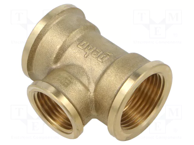 TEE RIDOTTA 1"x1/2" OTTONE GIALLO  