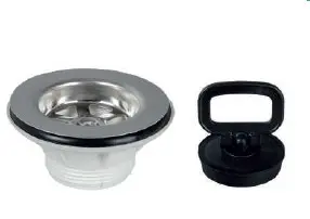 PILETTA 1"1/4 PER LAVELLI IN CERAMICA CON TAPPO NERO D.52