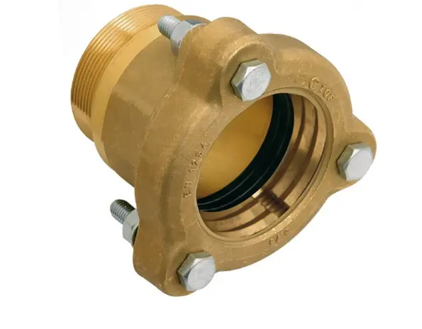 GIUNTO MASCHIO IN OTTONE PER TUBO FERRO CON BULLONI  3" 