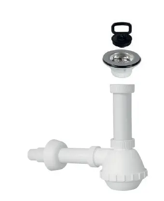 [IMAPLSF1112P] SIFONE A FIASCO 1VIA CON PILETTA 1"1/2X32-40 PER LAVELLI IN CERAMICA  E TAPPO MANIGLIA D.52 